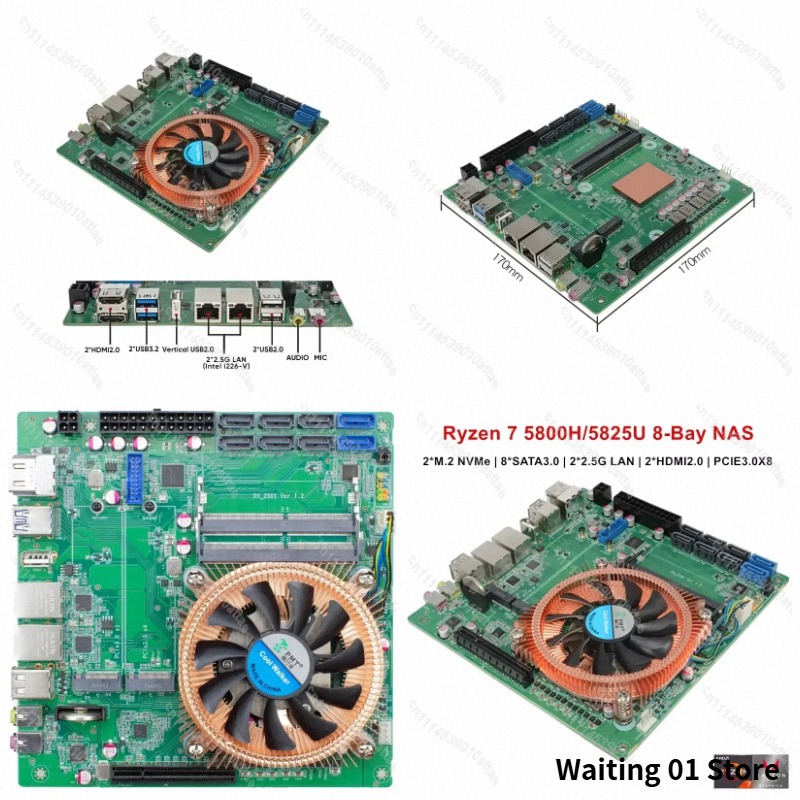Nas Motherboard 8 Sata Mini Itx - Compatible With Topton AMD Ryzen 7